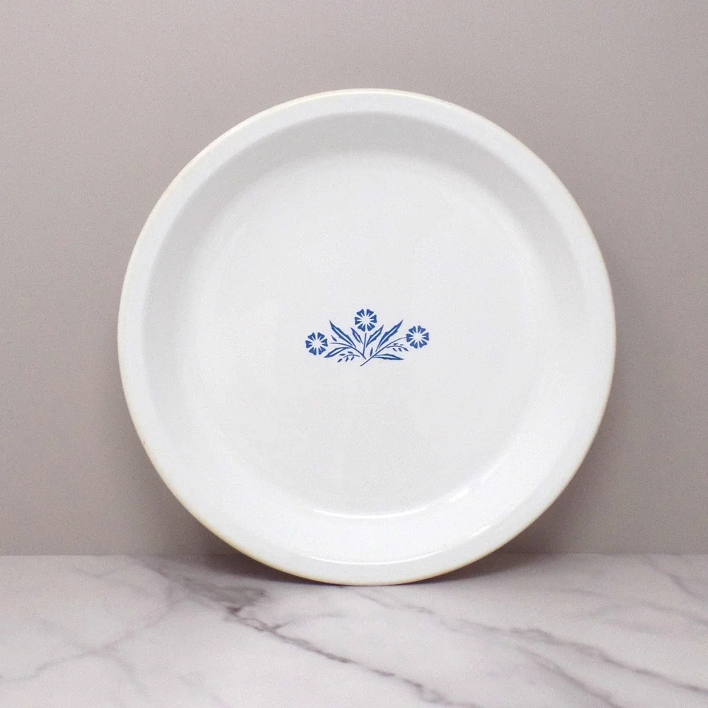 Vintage Corningware 9 Inch Pie Plate (P-309), Blue Cornflower (1966-69)